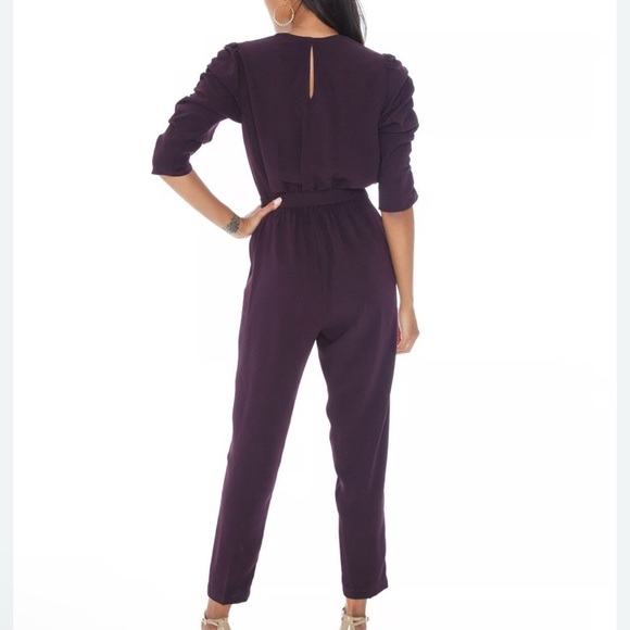 Amanda Uprichard The Annika Jumpsuit elegant burgundy NWOT - Picture 2 of 15